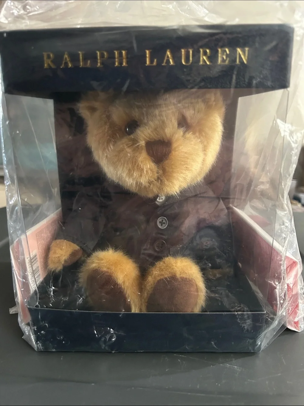Ralph Lauren Brown Plush Teddy bear in tuxedo jacket new in orig packaging